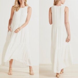 Roan + Ryan Josephina Tiered Seersucker Maxi Dress